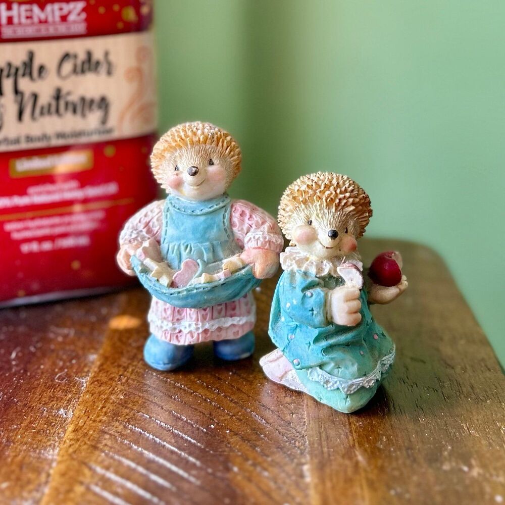 Charming Whimsy Hedgehog Figurine Set of 2